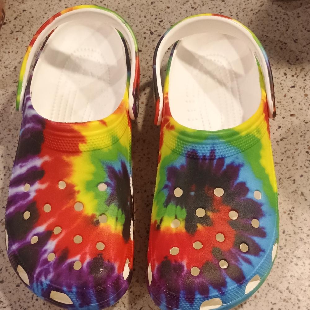 Colorful Tie-Dye Adult Size Crocs Clogs